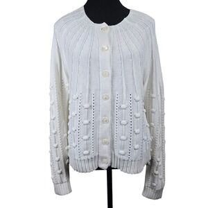 Kinross Knit Cardigan Sweater Large‎ Button Down Bobble Cottagecore Designer